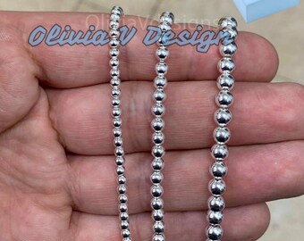 Italian Sterling Silver Ball Bead Chain Necklace: 3mm-5mm - Etsy