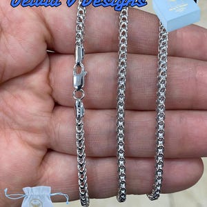 Sterling Silver Franco Wheat Chain 3.00mm - Rhodium Plated