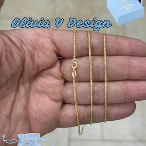 14k Gold Over Sterling Silver Round Box Chain - Diamond Cut