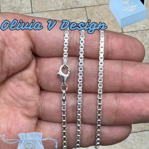Sterling Silver Box Chain Necklace 2.20mm - Made In Italy
