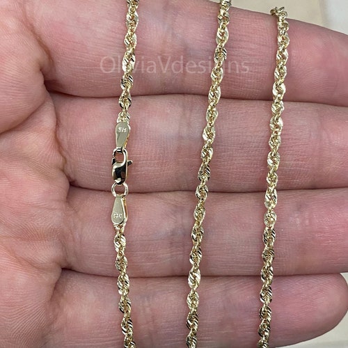 14k Gold Sparkle Rope Chain 2.00mm 