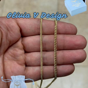 14K Solid Yellow Gold Miami Cuban Link Chain Necklace (2mm/3mm)