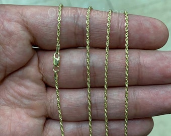 14k Gold Sparkle Rope Chain, 1.50mm Light Weight Necklace ,Everyday Chain, Twist Rope Chain, 16" 18'' 20'' 22'' 24'' 26'' 28'' 30" Gift