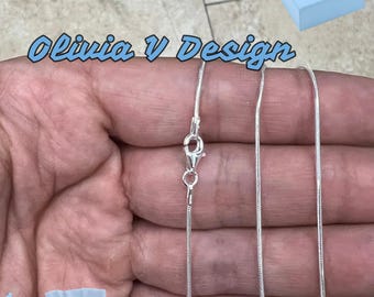 Argento Sterling 1.5mm Rotondo Serpente Catena Bracciale Caviglia 156614265270