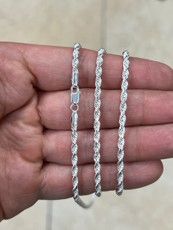 925 Sterling Silver Rope Chain Necklace 3mm 4mm 5mm 12mm Lobster Clasp Rope  Chain for Men Women Twisted Rope Chain Necklace - China 925 Silver Rope  Chain and 925 Silver Jewelry price