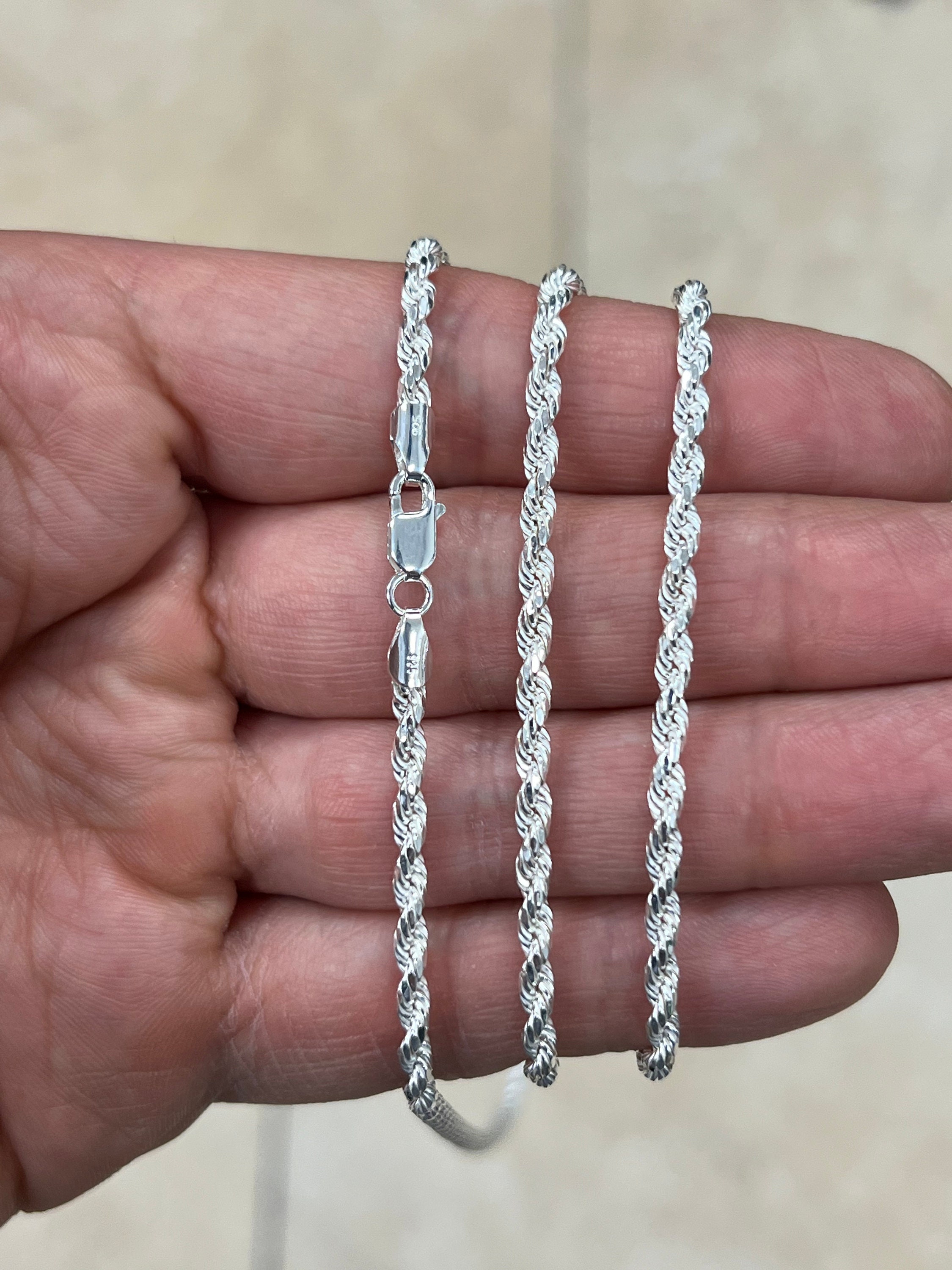 Sterling Silver Figaro Chain Necklace for Woman/ Men 1mm*3mm, 16 18 20 22 24 26 28 30 Made in Italy, Replacement Chain for Necklace