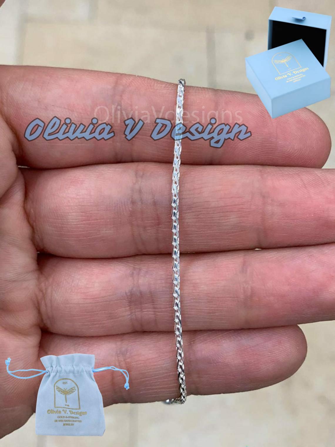Collana in argento Sterling 925 massiccio con catena a spiga, 1,5 mm, 66 cm Collana in argento Sterling 925 massiccio con catena a spiga, 1,5 mm, 66 cm