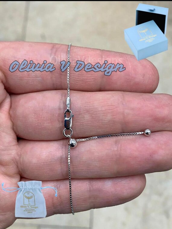 925 Sterling Silver Box Rhodium Adjustable 1mm Chain Silver Sterling Silver Chain 925 Sterling Silver Finished Necklace 925 Silver Etsy Canada