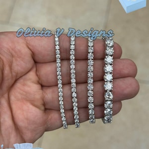 Lab Grown Diamond Tennis Bracelet: 14k White Gold, D/E VS, 7 Inch