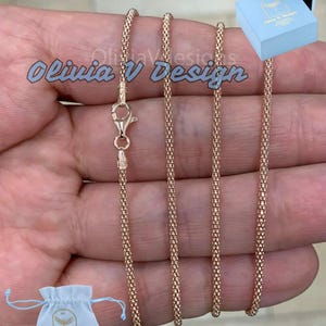 14k Rose Gold Over Sterling Silver Popcorn Chain - Italian Coreana 1.8mm