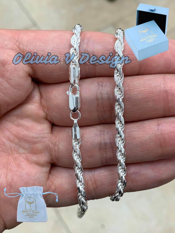 Collana Con Catena A Maglie Dritte In Argento Sterling 1,80 Mm - Argento Italiano .925 - Italia - Foto 7