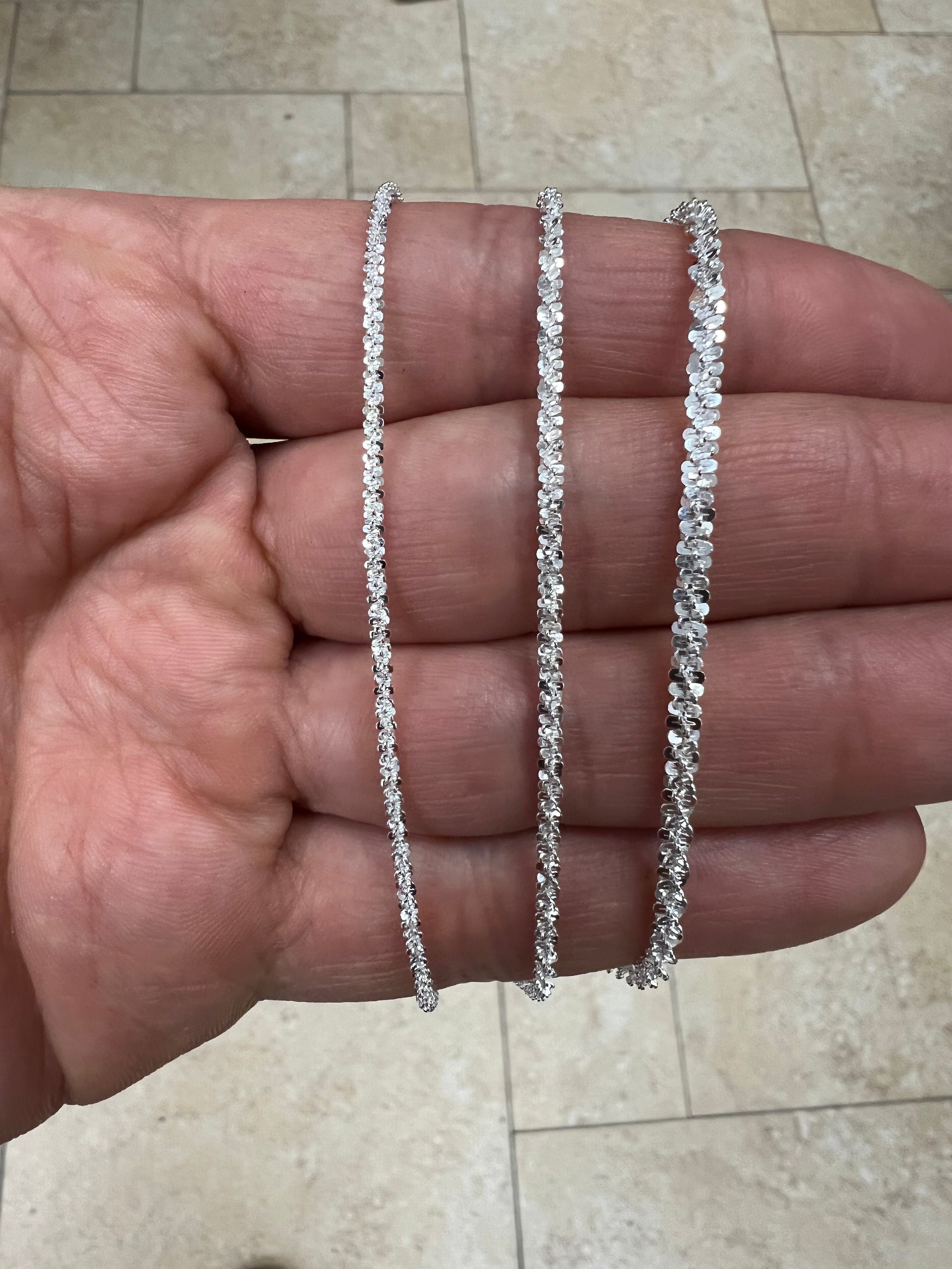925 Sterling Silver Bar Jewelry Chains, 3 mm Sequin Bar CH #849, 14 K – A  Girls Gems