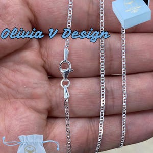 Sterling Silver Mariner Link Chain Necklace - Solid Italian Silver