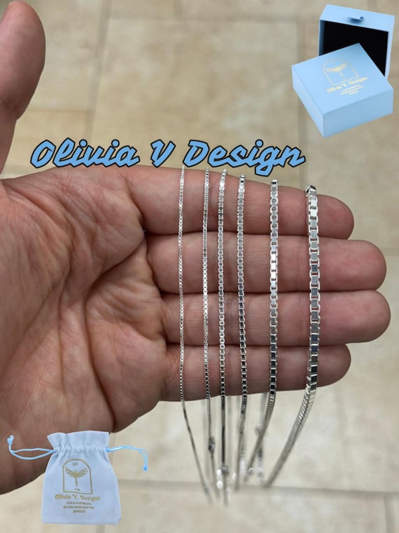 925 Sterling Silver Box Chain 1.5mm 1.8mm 2.20mm 3mm