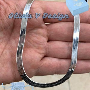 Sterling Silver Herringbone Chain 6mm - Italian Snake Chain
