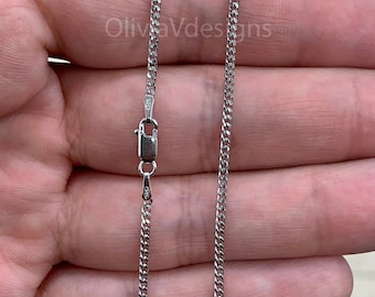 925 Sterling Silver Italian Solid Cuban Curb Link Chain 16'' 18'' 20'' 1.70MM - Best Selling Sale / Gift / Curb Chain