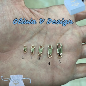 14K Solid Yellow Gold Lobster Claw Clasp Lock Finding - Bracelet Chain Necklace - Genuine 14K - Solid Gold - Many Sizes