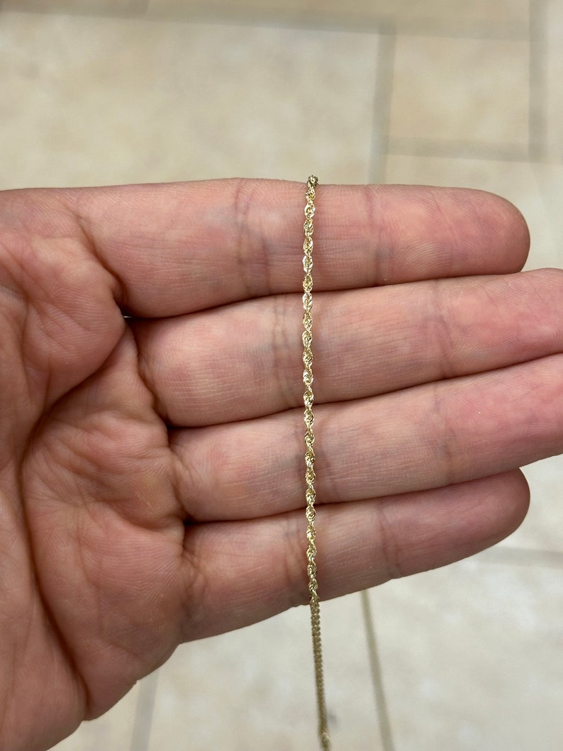 Genuine 18K Solid Genuine Gold Rope Chain 1.80mm 10'' 16'' 18'' 20'' 22'' 24'' 26'' 28'' 30'' Lobster Clasp, 18K Gold Necklace, Genuine 18K image 4