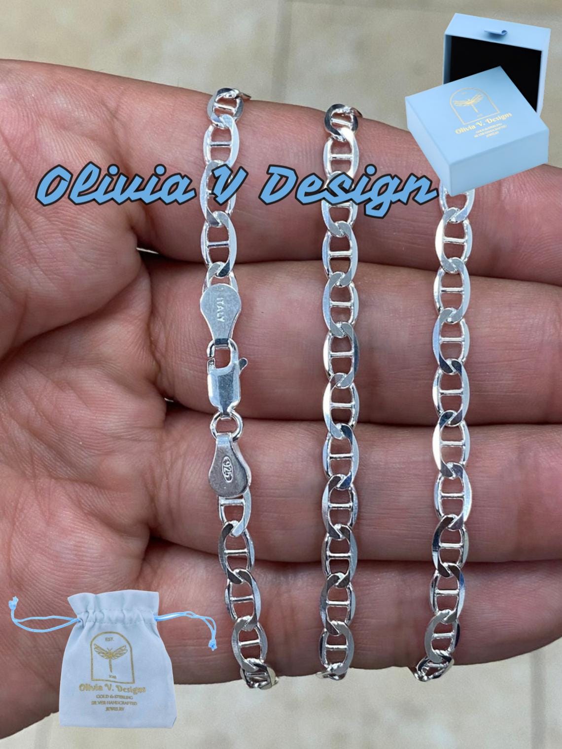 925 Sterling Silver 4.5mm Flat Mariner Link Anchor Chain Necklace Solid Silver, Italy, Men's Ladies, Marina Chain, Mariner - Etsy 925 Sterling Silver 4.5mm Flat Mariner Link Anchor Chain Necklace Solid Silver, Italy, Men's Ladies, Marina Chain, Mariner - Etsy