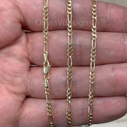10K Yellow Gold Figaro Chain 2.30MM 16 