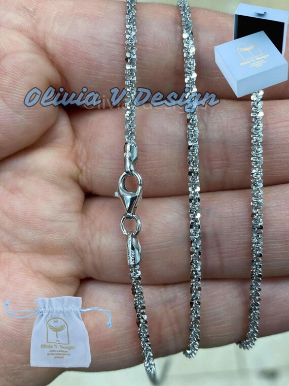 Collana con catena a spiga in argento sterling: placcata rodio