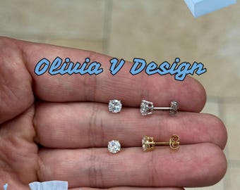 Diamantes Certificados Pendientes Colgantes De Plata Esterlina 925 Con Estrella Y Circonitas - Pequeños Aros, Cierre Huggie, Regalo Aritos Plata Esterlina 925 Estrella