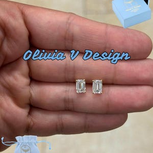 IGI Certified 2.32 Carats Emerald Cut Lab Grown Diamond Studs 14k Yellow Gold, Push Back, Diamond Studs, Emerald Cut Earrings Unisex