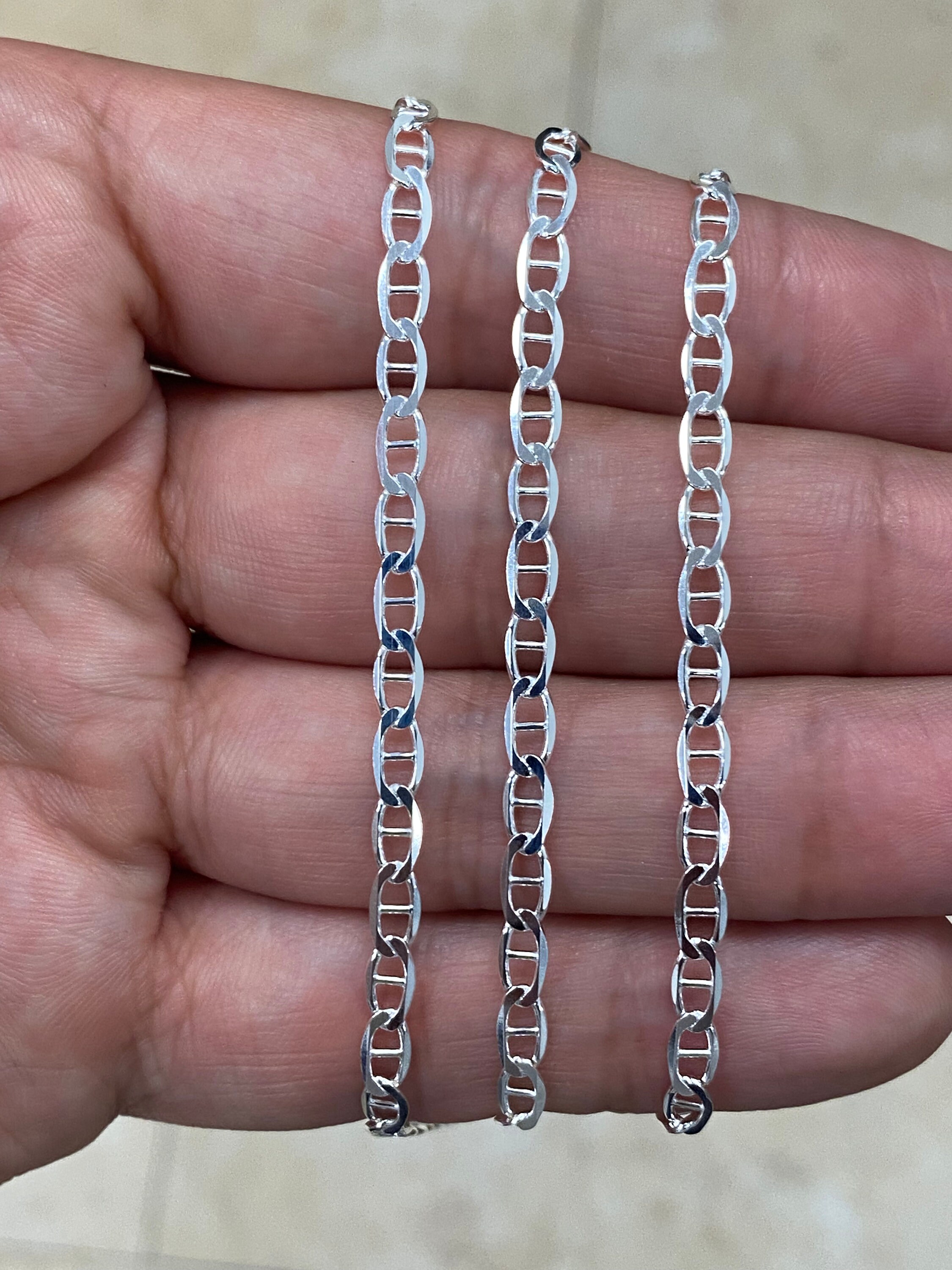 Sterling Anchor Chain Bracelet - Silver Marine Link Bracelet