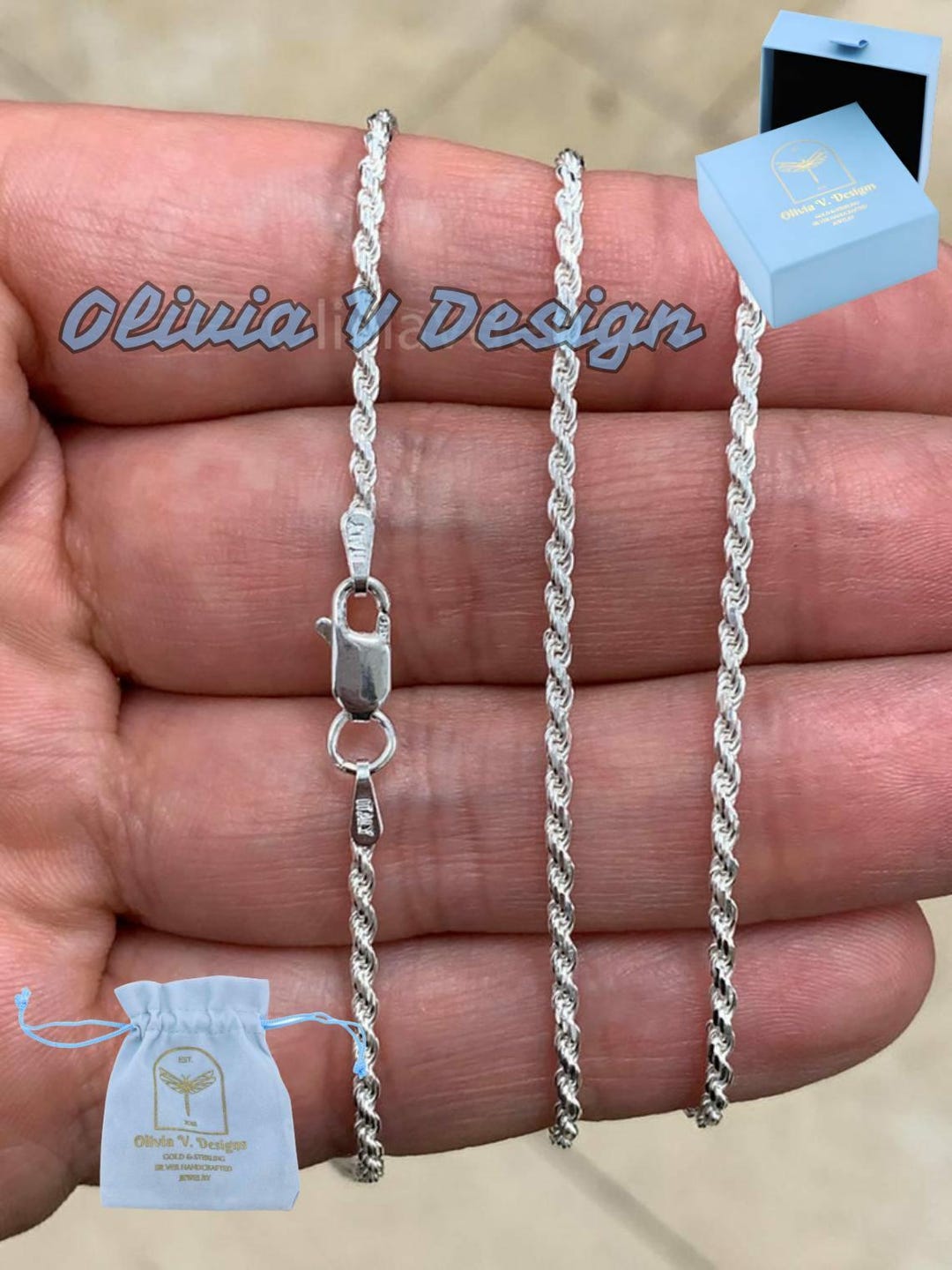 Collana Argento Massiccio Uomo Donna Catena In Corda D'argento - Foto 3