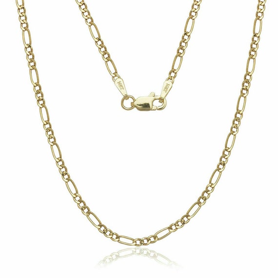Solid 14K Yellow Gold Figaro Chain 