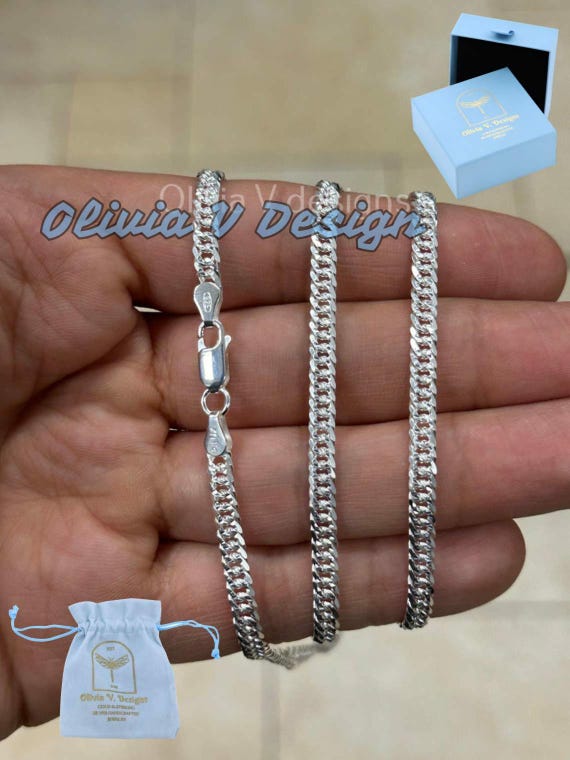 NKlaus Bracciale Uomo/Donna In Argento 925 Sterling - Catena Lampone 19cm - Gioiello Elegante E Semplice Per Lui E Lei (Larghezza 2,48 Mm)
