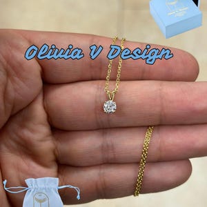 0.50 Carat Lab Grown Round Diamond Solitaire Pendant in 14K Yellow Gold, Color D/E VS1-VS2