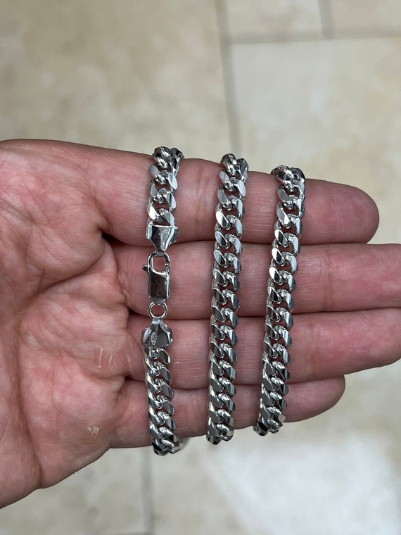 Sterling silver cuban link chain 7mm deals