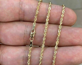 Real 10k Yellow Gold Necklace Gold Rope 