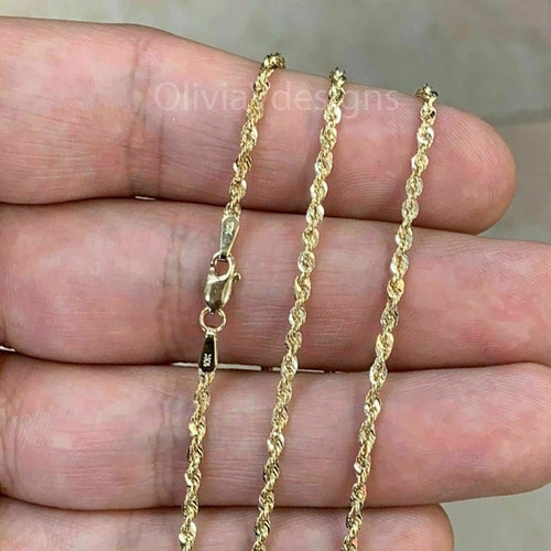 Real 10k Yellow Gold Necklace Gold Rope 