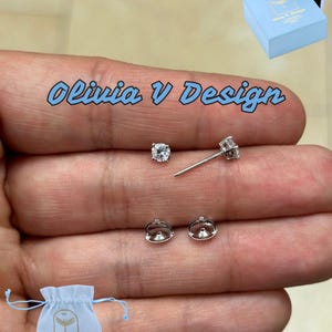 IGI Certified 0.50 Carat 14k White Gold Lab Grown Diamond Studs EF VS1, Screw Back, Diamond Studs, Round Diamond Stud Earrings Unisex