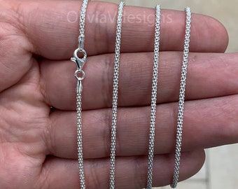 925 Sterling Silver  Popcorn Chain, Coreana 1.8mm chain, Anti-Tarnish Chain, Sterling Silver Chain, 925 Chain, Italian Silver Chain