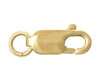 14K Solid Yellow Gold Lobster Claw Clasp Lock Finding - Bracelet Chain Necklace - Genuine 14K - Solid Gold - Many Sizes