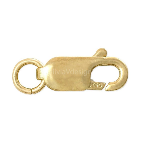 14K Solid Yellow Gold Lobster Claw Clasp Lock Finding Bracelet Chain  Necklace Genuine 14K Solid Gold Many Sizes 