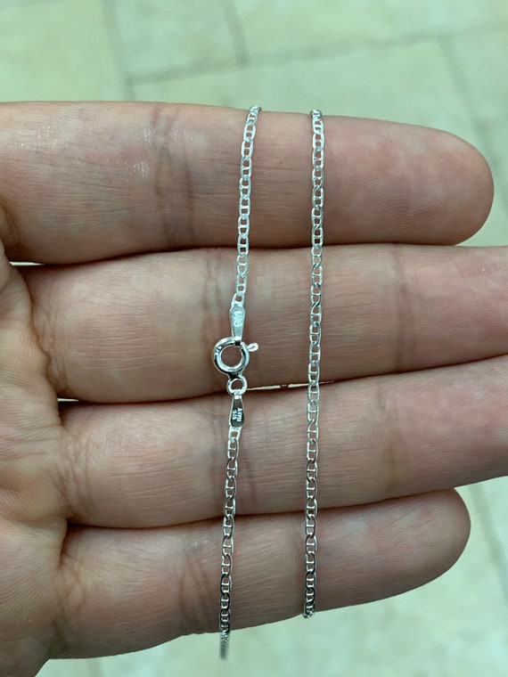 Chain Necklace or Bracelet Mariner Marina Sterling Silver 3mm Flat Anchor