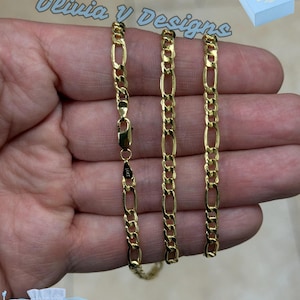 14K Yellow Gold Figaro Chain Necklace - 4.50mm