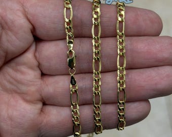 14K Yellow Gold Figaro Chain Necklace - 4.50mm