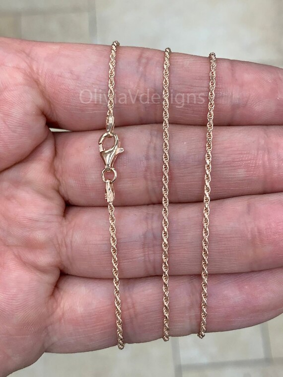 14k rose 2024 gold rope chain