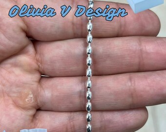 thumbnail image 2 of Alfred & Vincent Solid Italy 925 Sterling Silver Oval Bead Link Chain Necklace 2 of 5
