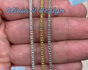 2,5 MM sterlingzilveren popcornketting: Italiaans 925-zilver