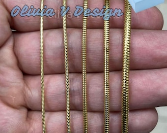 14K Gold Plated Sterling Silver Snake Chain Necklace - Made in Italy