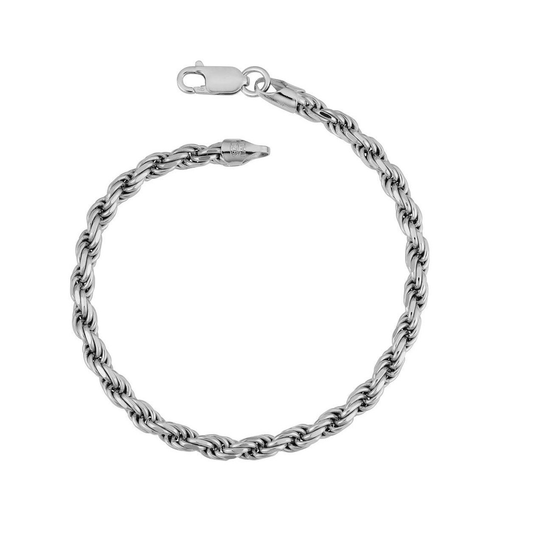 925 Sterling Silver Rope Chain Bracelet Anklet Italy 1.2mm 1.5mm 2.00mm 2.5mm 2.7mm 3.20mm 3.6mm