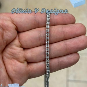 4mm Diamond-Cut Ice Link Chain Rhodium Sterling Silver 925 Italy All Sizes 4-Line