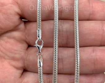 16" 18" 20" 22" 24" 26" 30" Solid 925 Silver Sterling Silver Curb Chain 3.5mm 