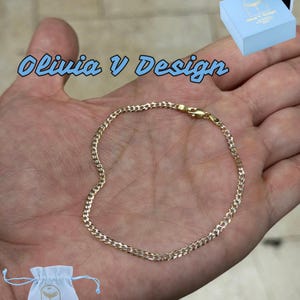 10K Solid Yellow Gold Diamond Cut Curb Cuban 2.60mm Link Chain Bracelet 8" ,Everyday Chain, 10K Gold, Men Ladies, Fully Solid